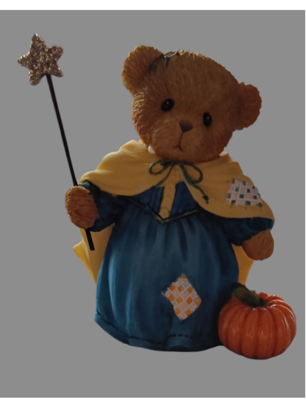 NIB Cherished Teddies Fairy Godmother Bear Figurine Blue Yellow 4005844